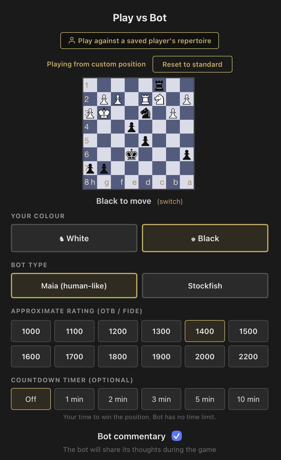 Play from custom position